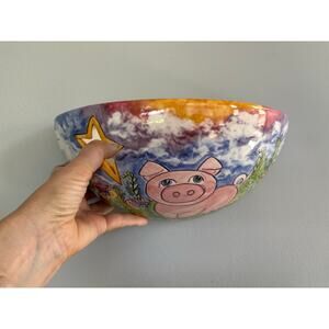 2000 Wall Hanging Pig Lamp Signed